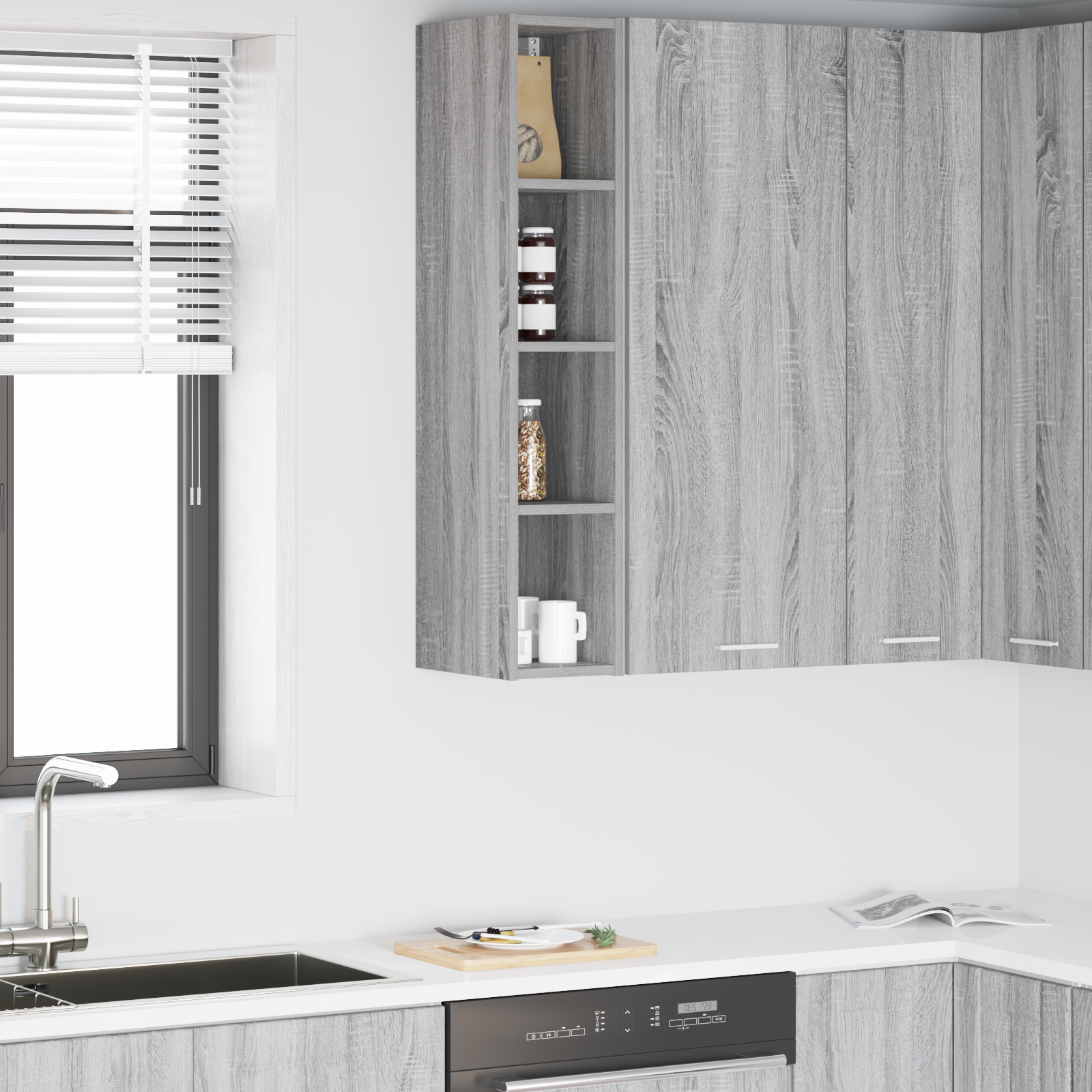 Wall cabinet Riga Grey Sonoma 20 x 29.5 x 100 cm