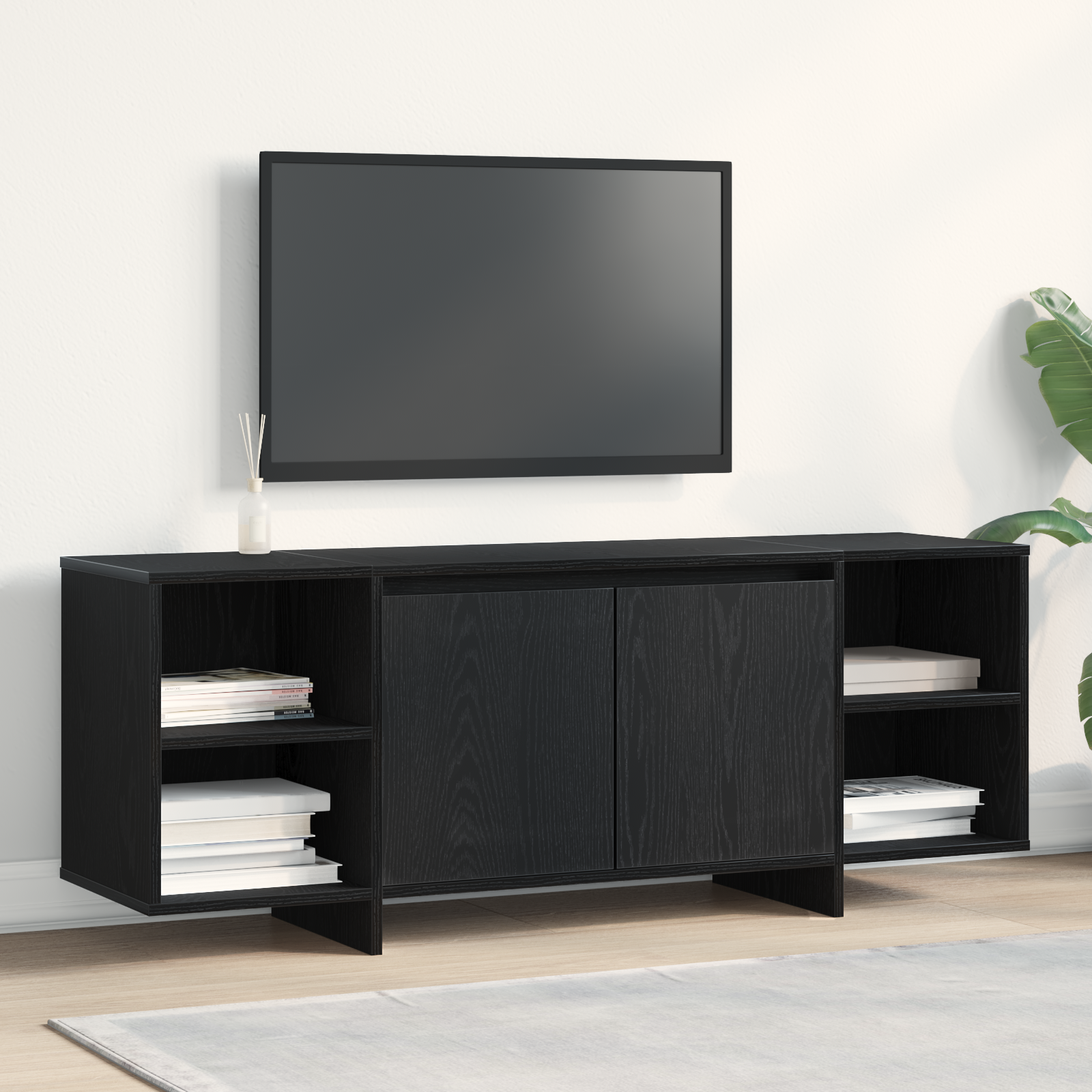 TV skapis melns ozols 120 x 30 x 40,5 cm