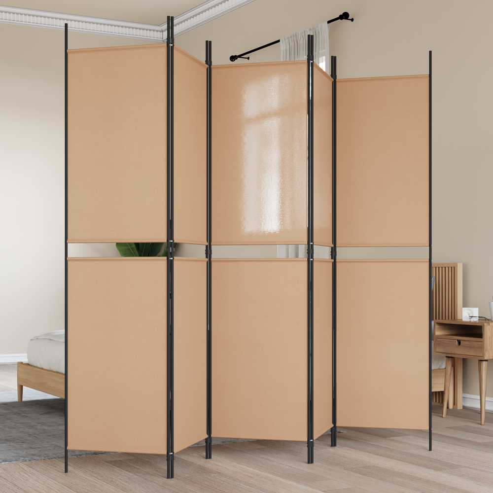 5-Panelis kambario skydas Smėlio 250 x 200 cm Audinys