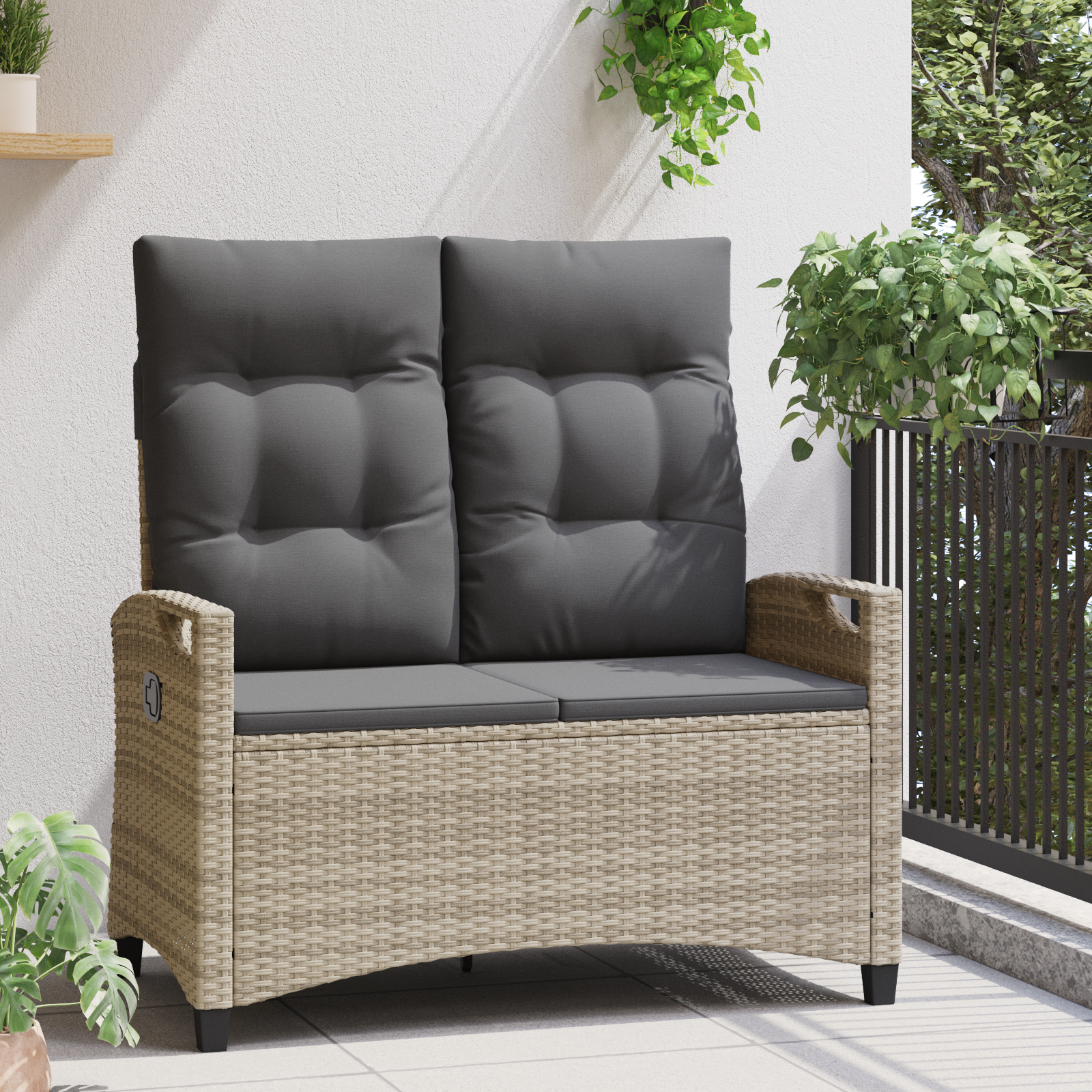 Dārza sols ar spilvenu 105 x 60 x 112 cm tērauds