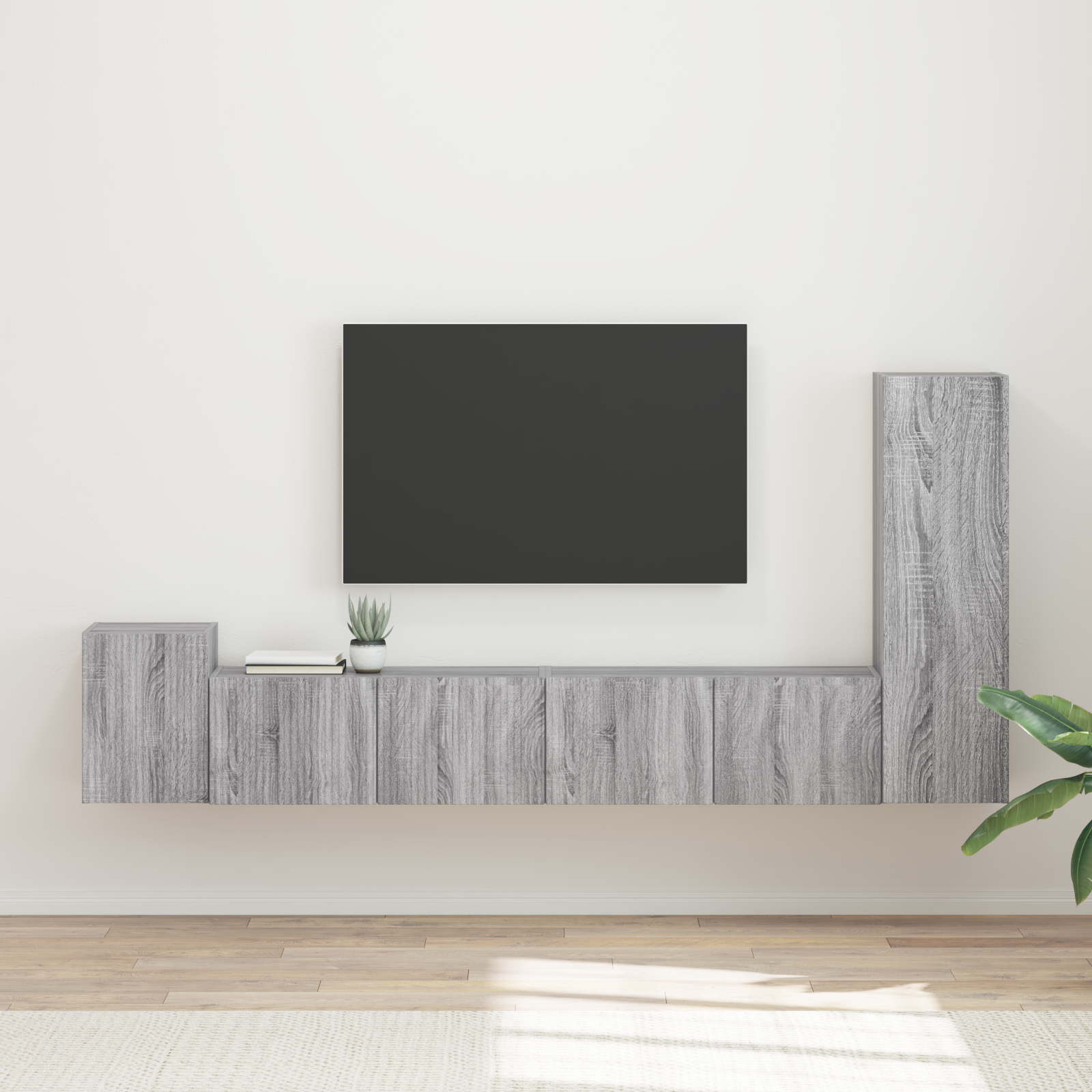TV spintelių komplektas 3 pcs Pilkas Sonoma Apdirbta mediena