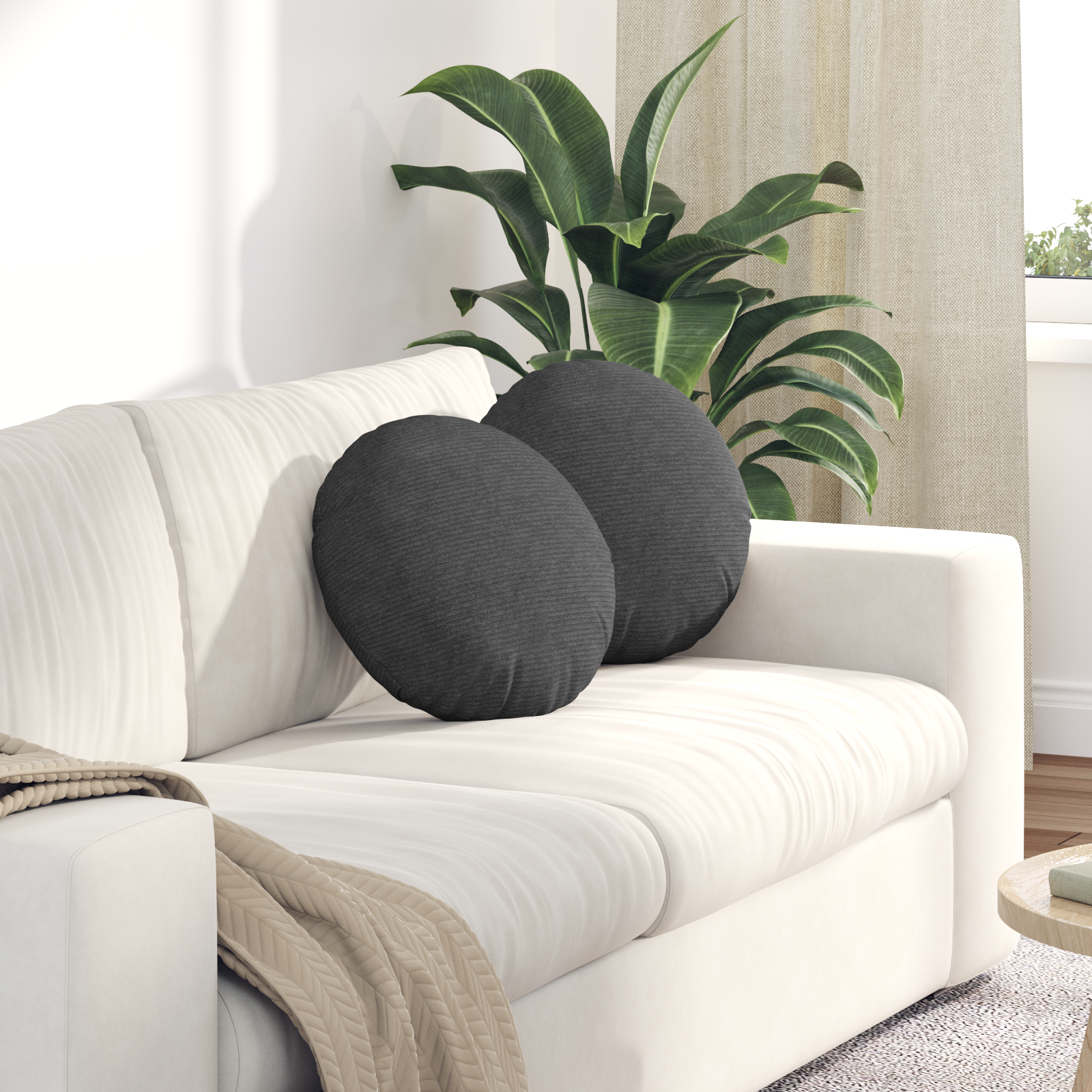 Sėdynių pagalvėlės 2 pcs Tamsiai pilka Ø 40 cm