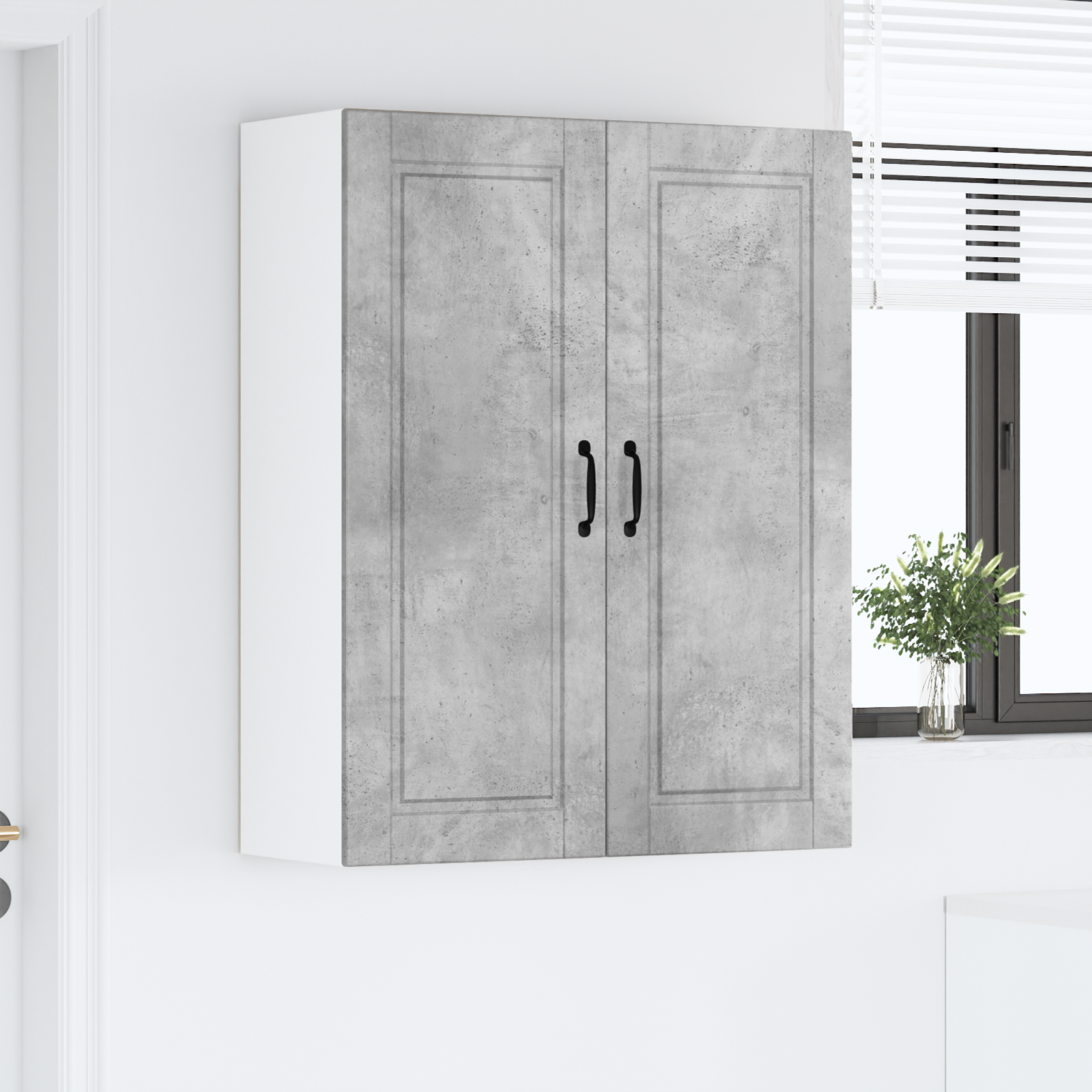 Virtuvės spintelė su lentyna Betono pilka 80 x 31 x 100 cm