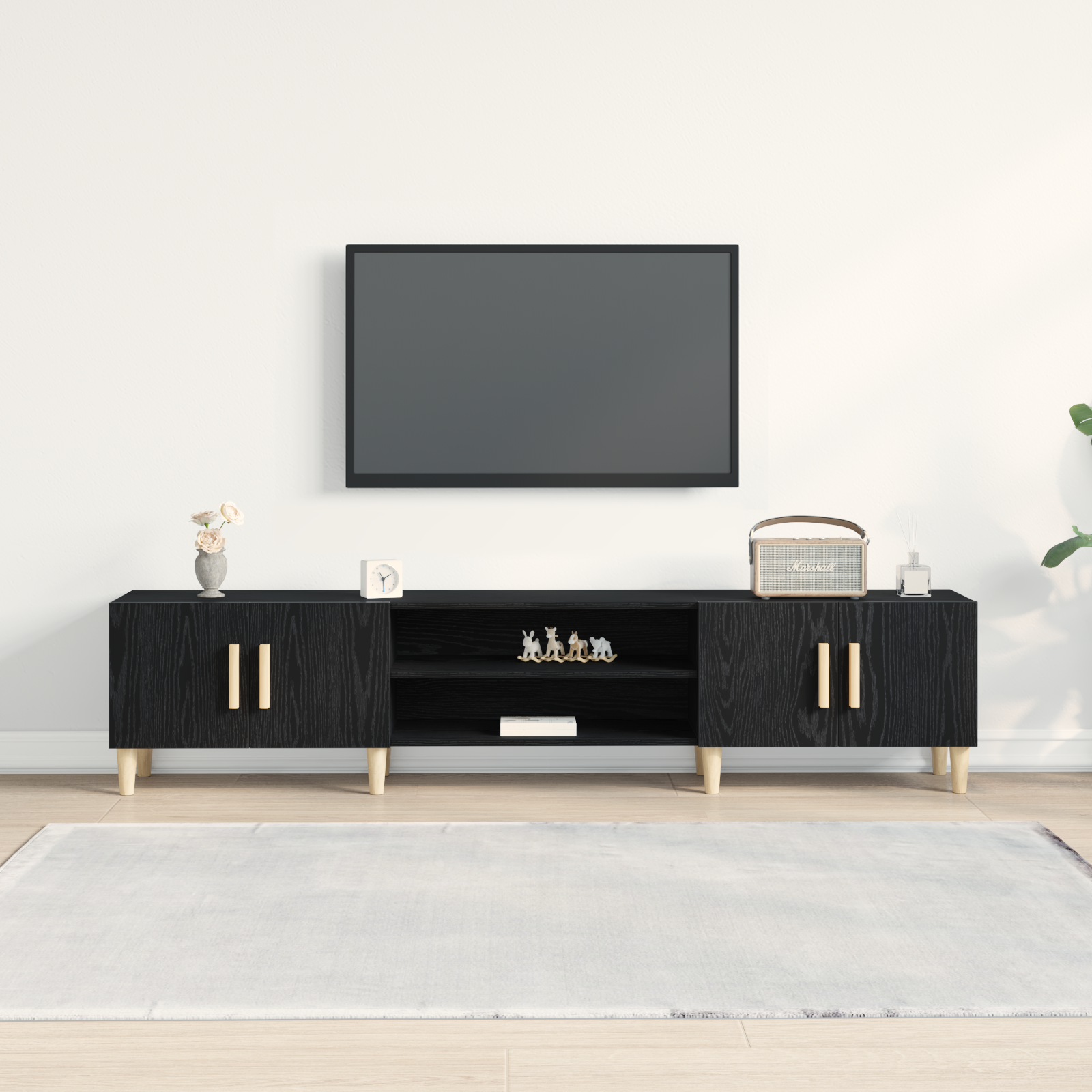 TV skapītis Melns ozols 180 x 31,5 x 40 cm