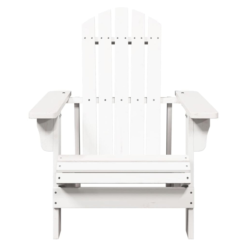 Adirondack kėdė su otomane, balta, 69x85x90,5cm, elgės masyvas - Namų Idėja