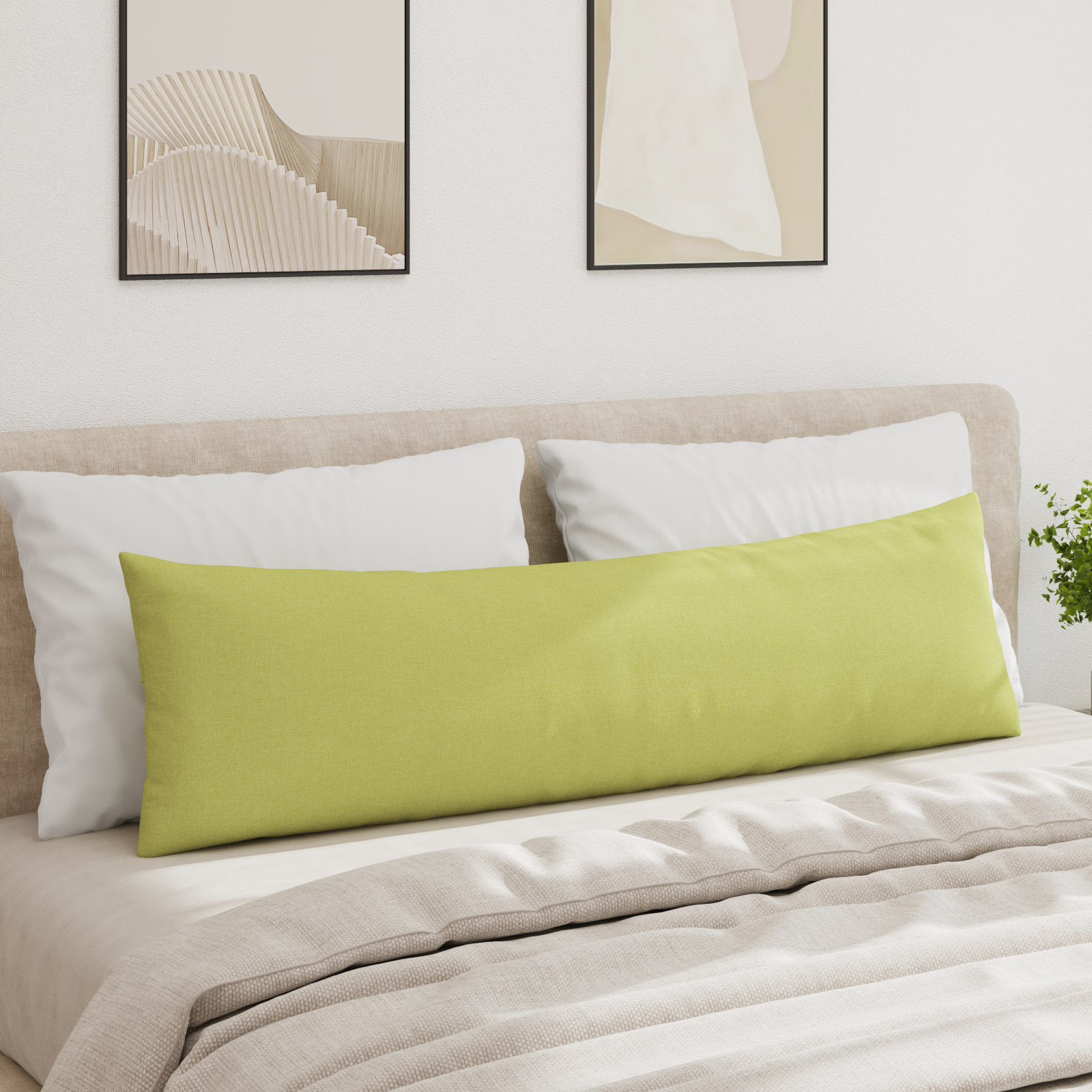 Sofa Pagalvės 2 pcs Šviesiai žalia 145 x 40 cm audinys