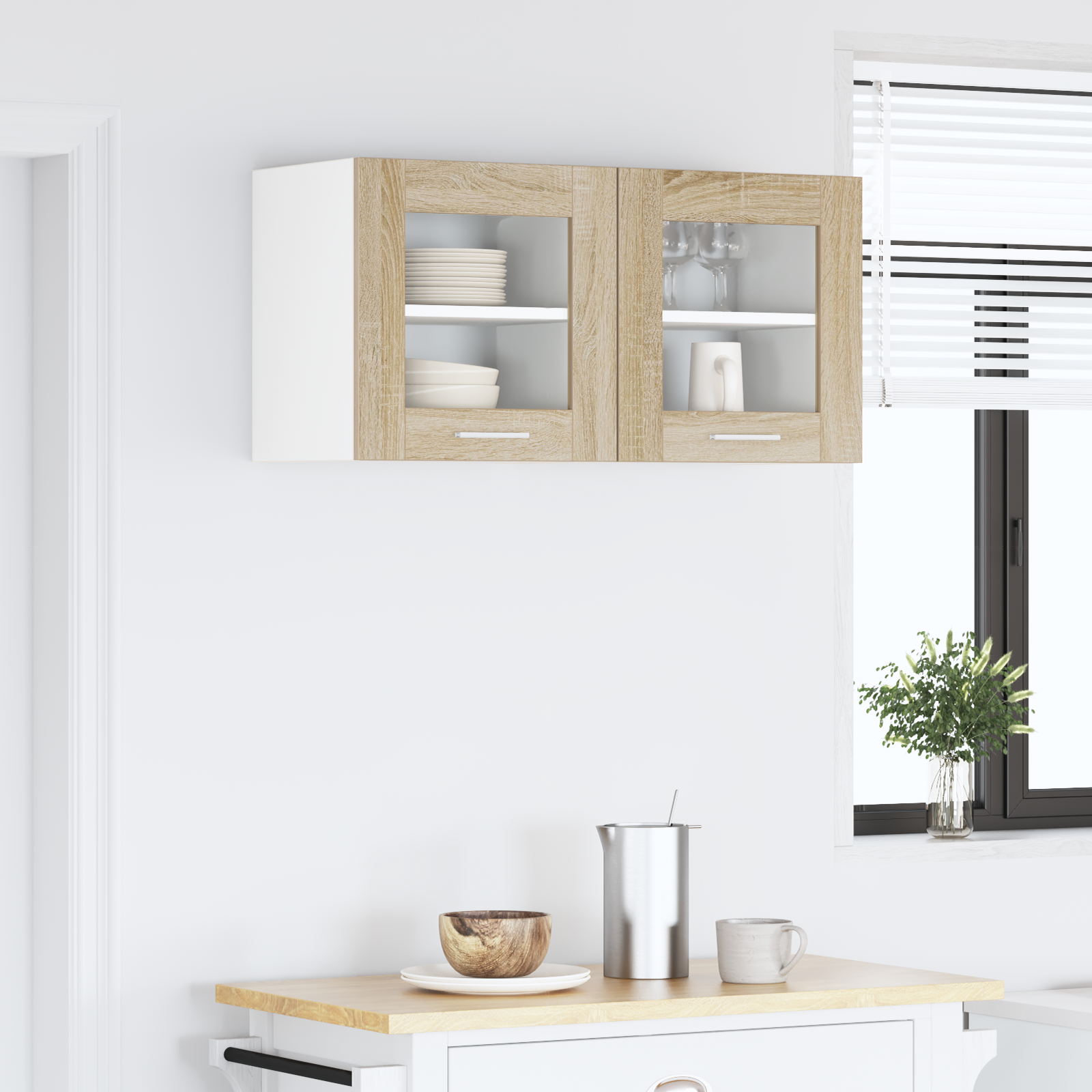 Pakabinama spintelė Riga 2 pcs Sonoma ąžuolas 40 x 31 x 40 cm