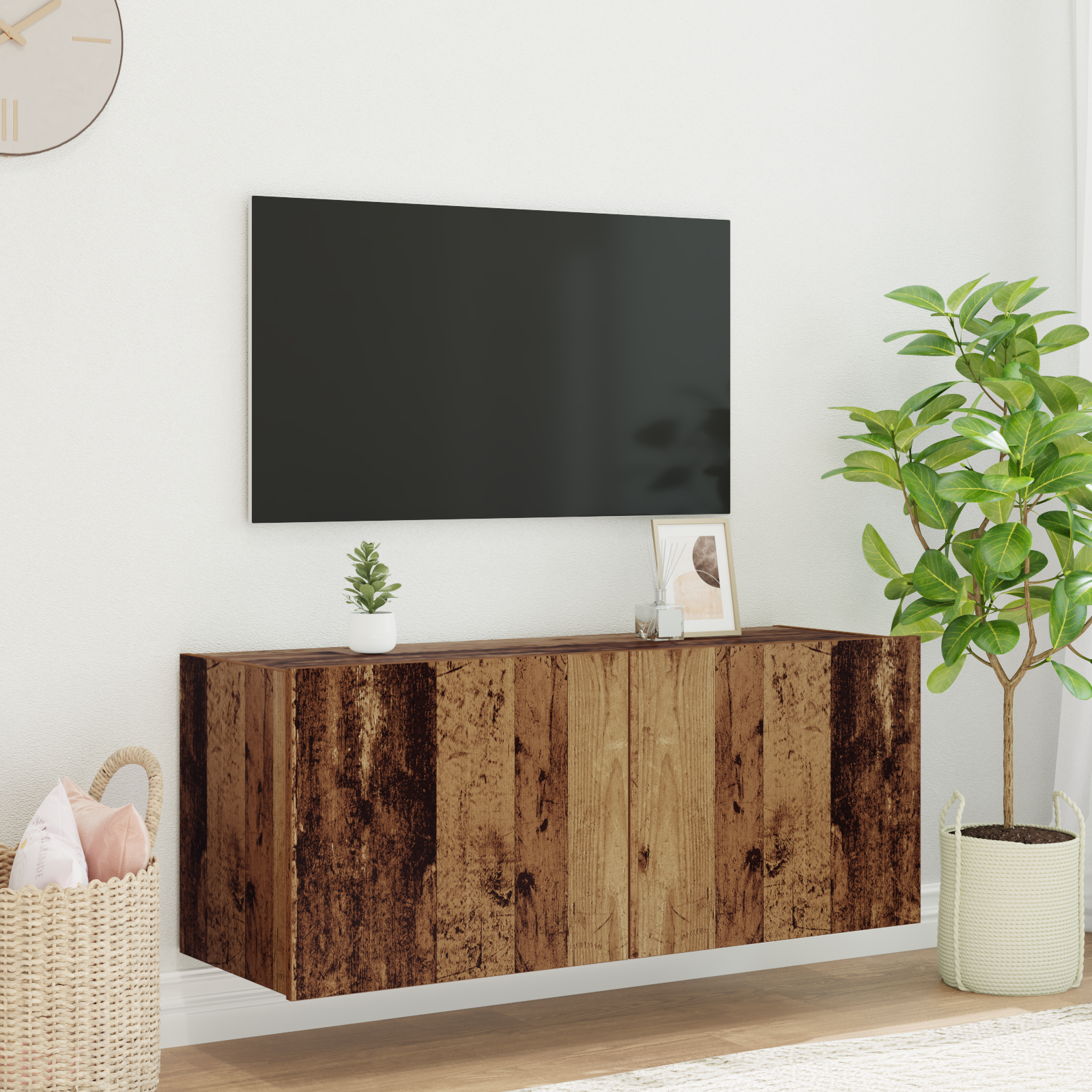 TV sieninė spintelė Senovinis medis 100 x 35 x 41 cm
