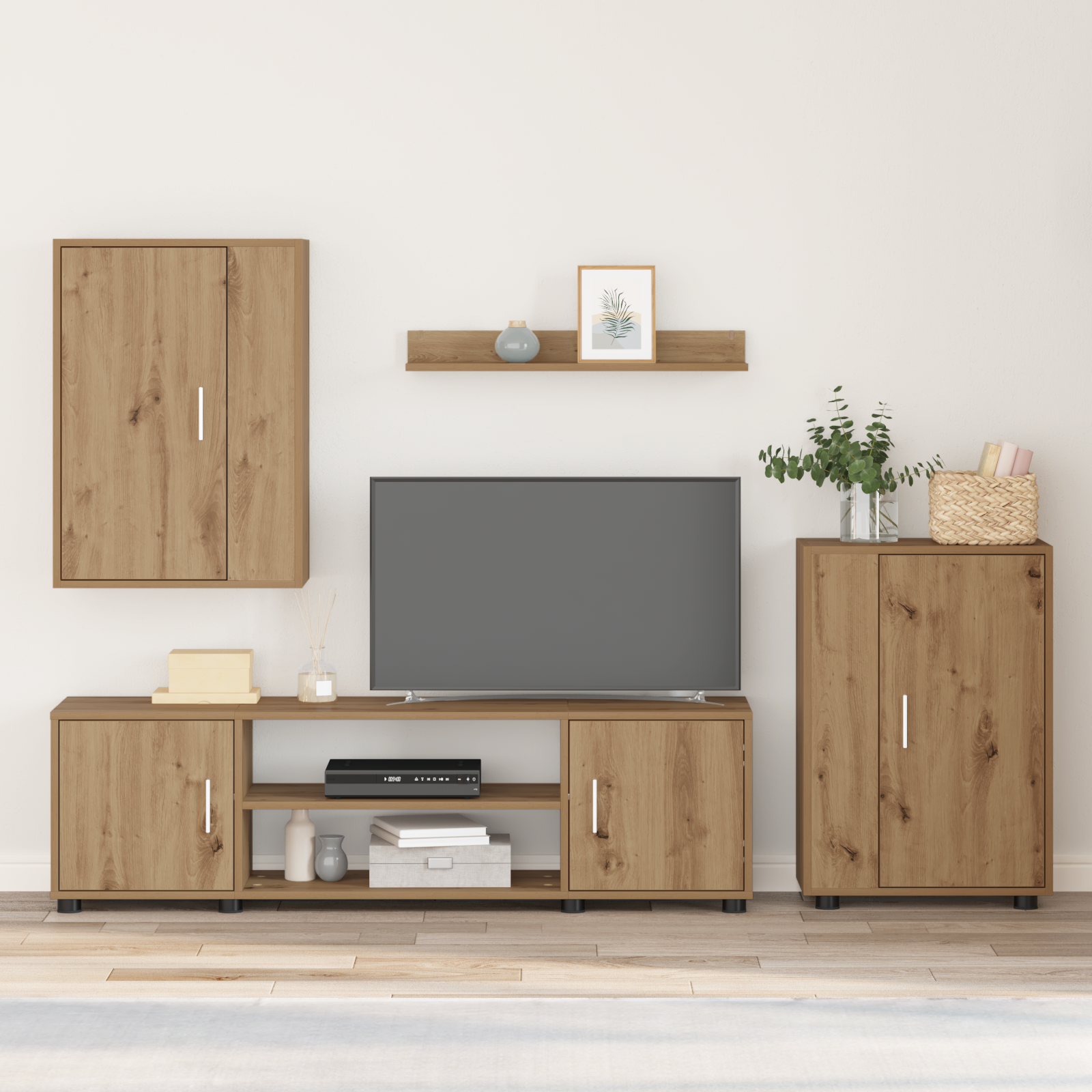 TV spintelių komplektas 4 pcs Amatininkų ąžuolas