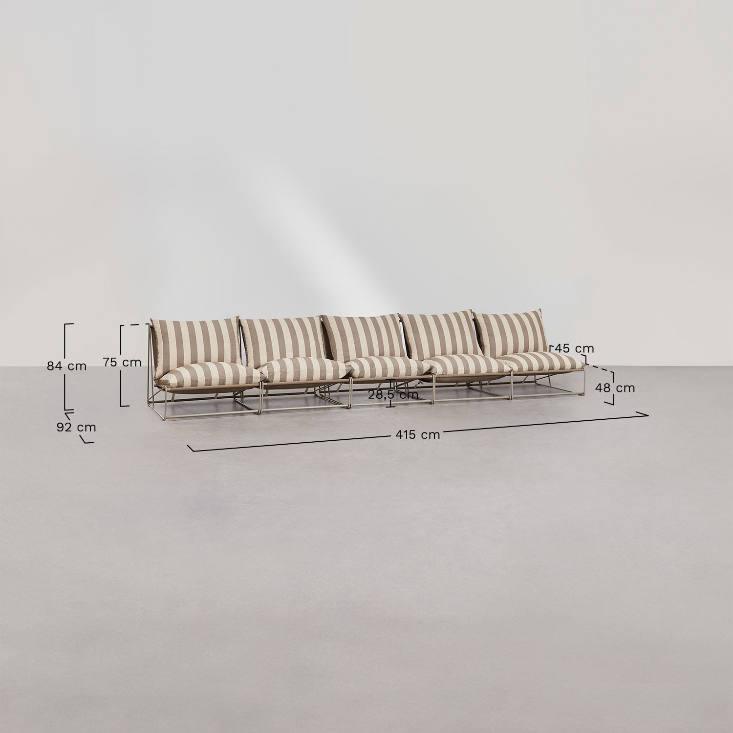 Modulinė lauko sofa COSMO, Kreminė smėlio - Dark blue