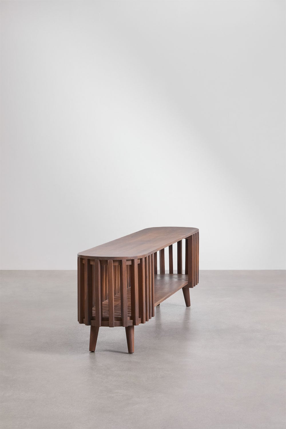 TV bench DRAGOR, dark brown acacia