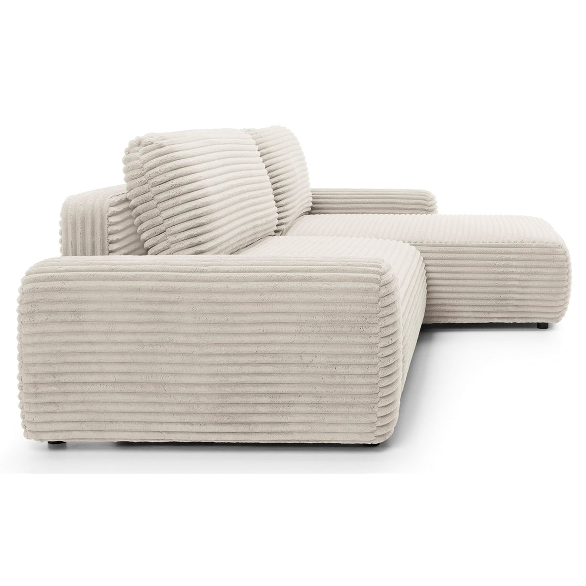 Kampinė sofa-lova ALFERIA, kreminė, dešinė
