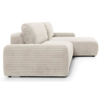 Kampinė sofa-lova ALFERIA, kreminė, dešinė