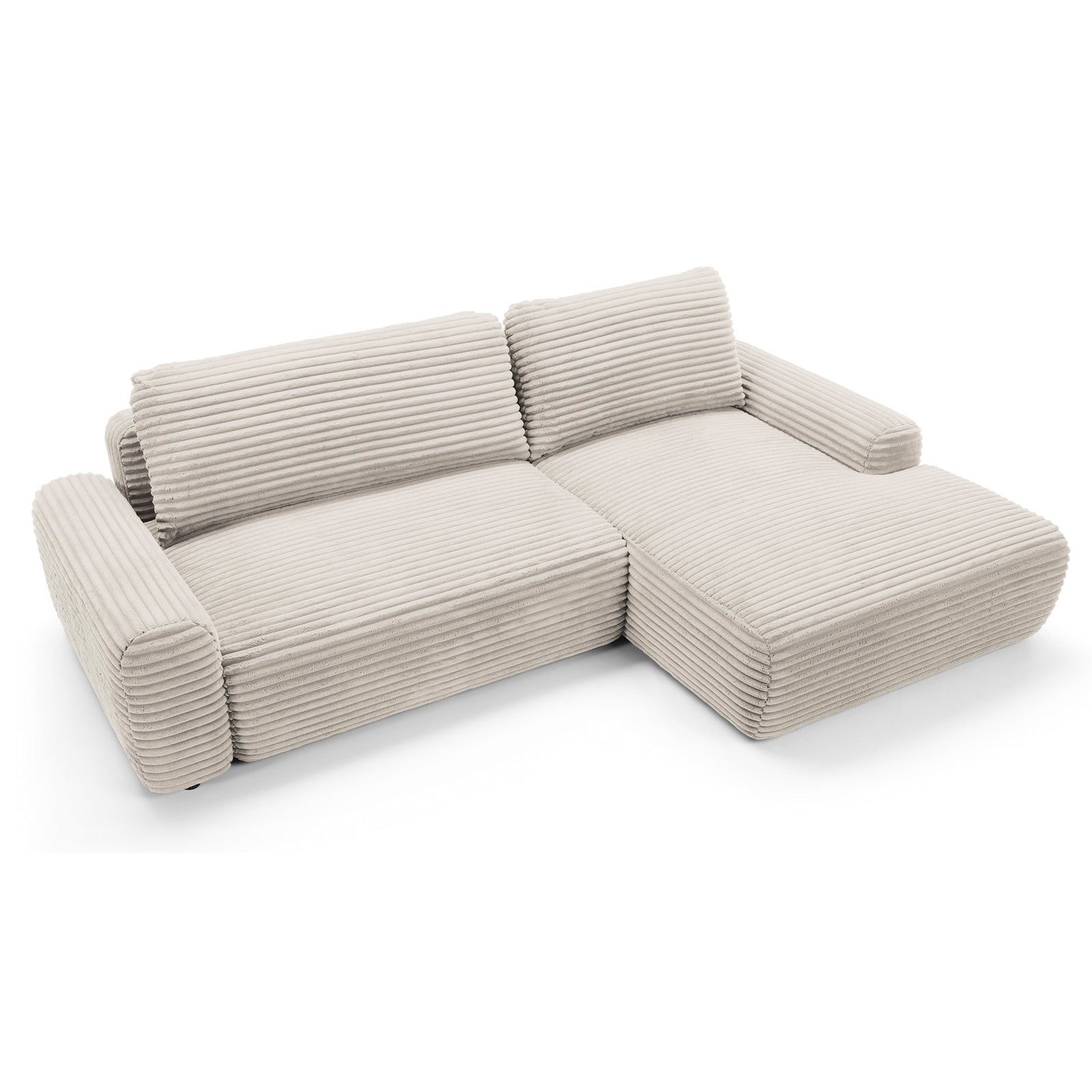Kampinė sofa-lova ALFERIA, kreminė, dešinė