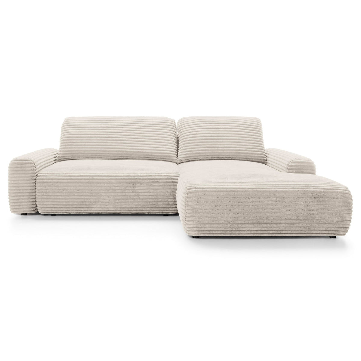 Kampinė sofa-lova ALFERIA, kreminė, dešinė