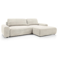 Kampinė sofa-lova ALFERIA, kreminė, dešinė