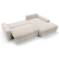 Kampinė sofa-lova ALFERIA, kreminė, dešinė