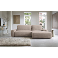 Kampinė sofa-lova ALFERIA, smėlinė, dešinė
