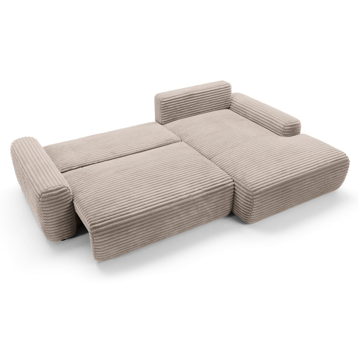 Kampinė sofa-lova ALFERIA, smėlinė, dešinė