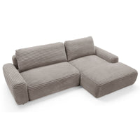 Kampinė sofa-lova ALFERIA, pilkai smėlinė, dešinė