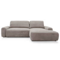 Kampinė sofa-lova ALFERIA, pilkai smėlinė, dešinė