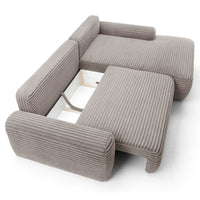 Kampinė sofa-lova ALFERIA, pilkai smėlinė, dešinė