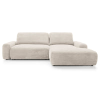 Kampinė sofa-lova ALFERIA, kreminė, dešinė