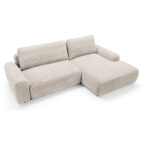 Kampinė sofa-lova ALFERIA, kreminė, dešinė