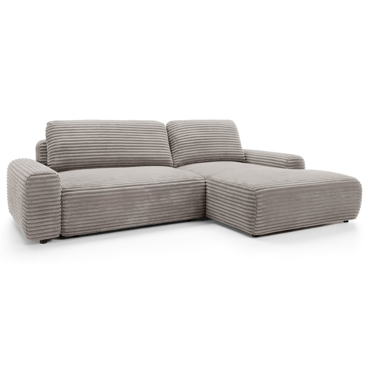 Kampinė sofa-lova ALFERIA, pilkai smėlinė, dešinė