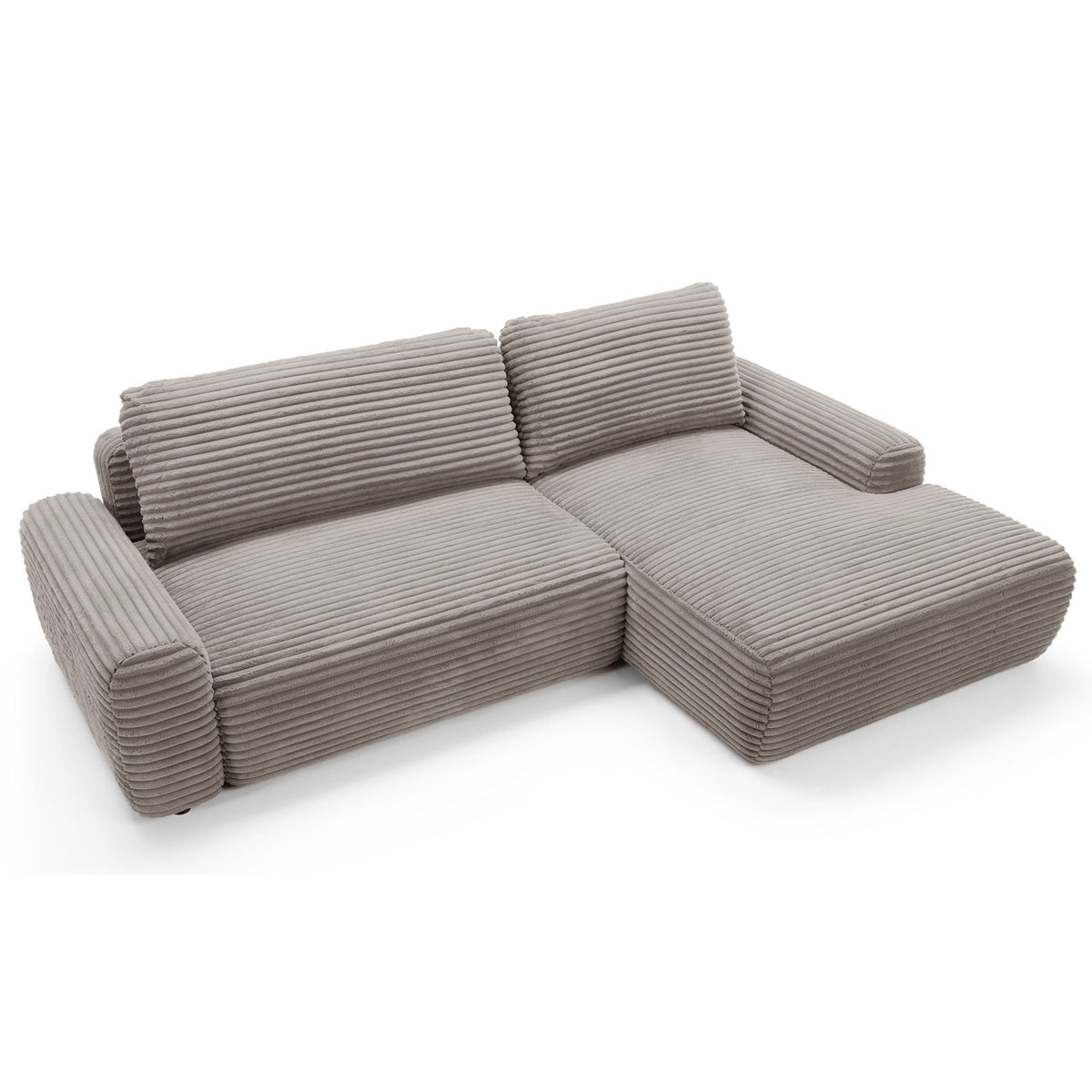 Kampinė sofa-lova ALFERIA, pilkai smėlinė, dešinė