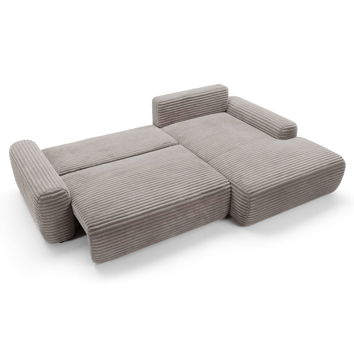 Kampinė sofa-lova ALFERIA, pilkai smėlinė, dešinė