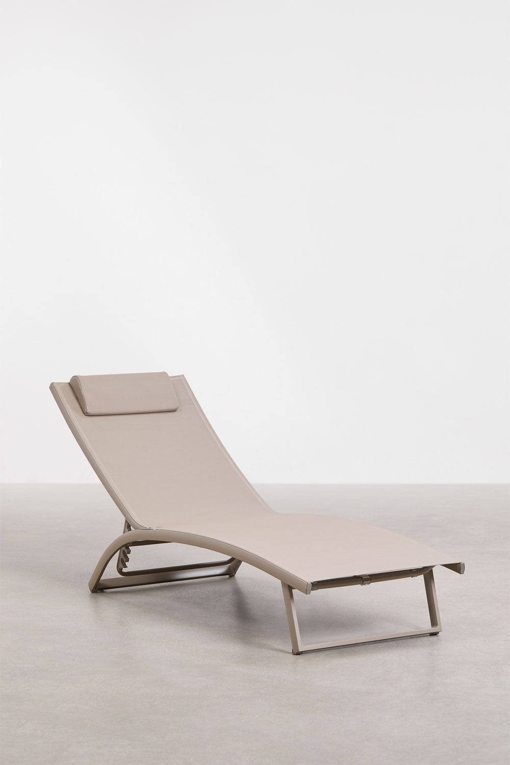 Aluminium outdoor sun lounger METRO, folding, mocha brown