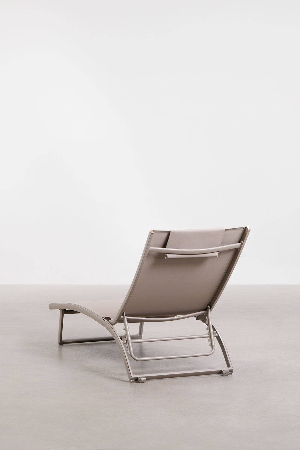 Aluminium outdoor sun lounger METRO, folding, mocha brown