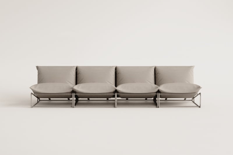Modulinė lauko sofa COSMO, Medaus geltona - Chocolate & Blk Frame