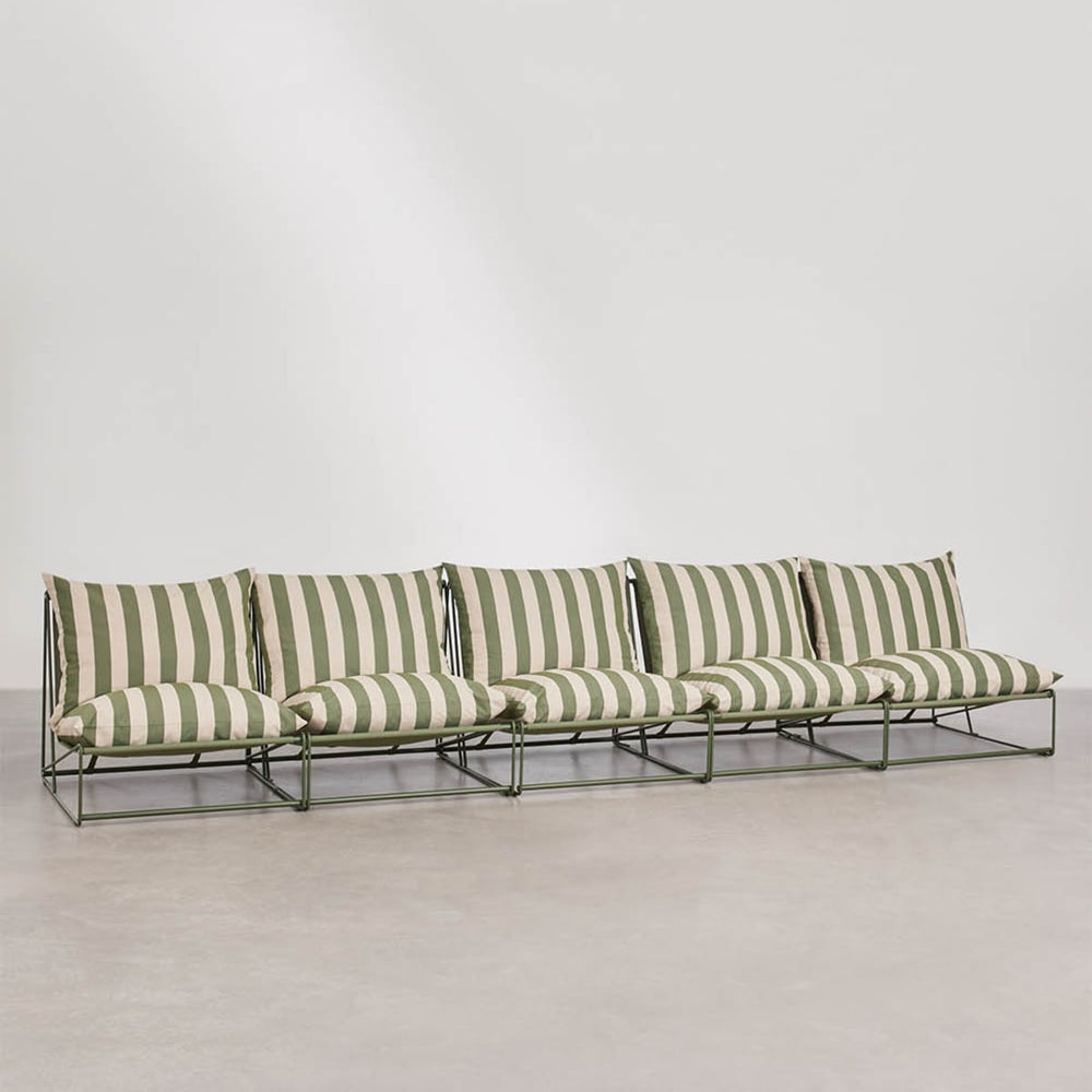 Modular outdoor sofa COSMO, Sand - Deep Olive Green