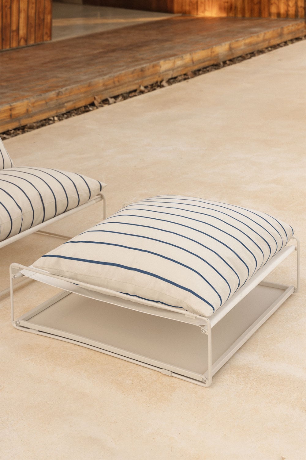 Outdoor pouffe-table COSMO, Honey yellow frame