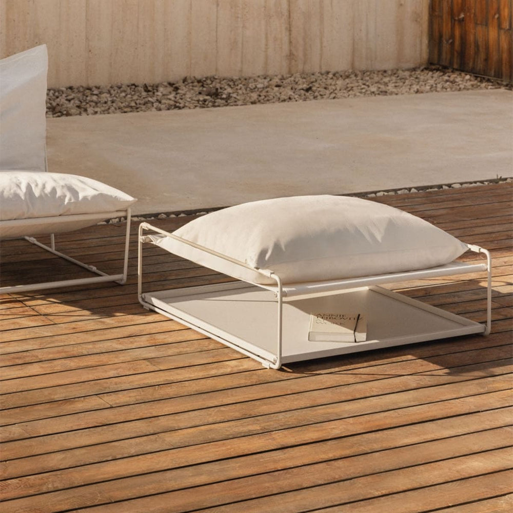 Outdoor Pouf-Table COSMO, Gardenia White