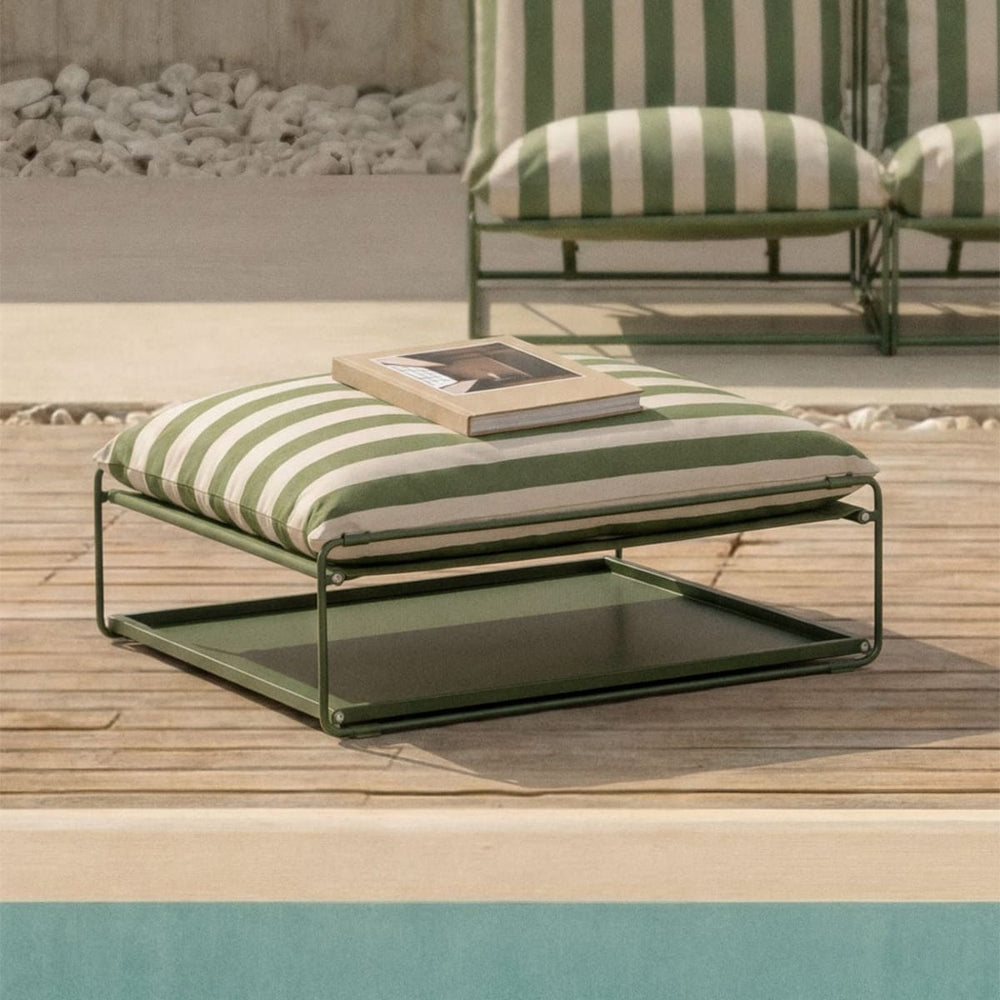 Outdoor pouf-table COSMO, Sand olive green