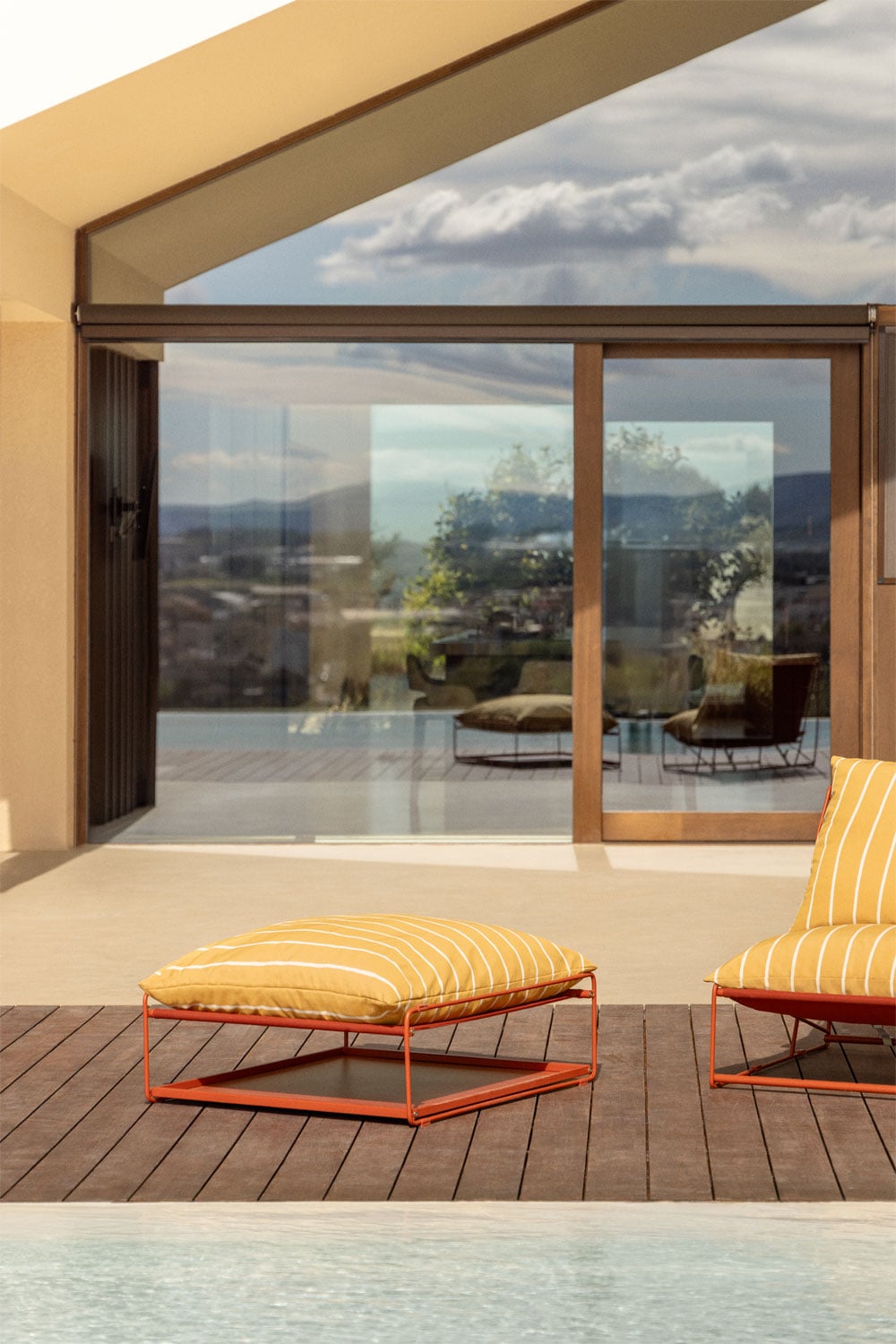 Lauko pufas-staliukas COSMO, kreminė