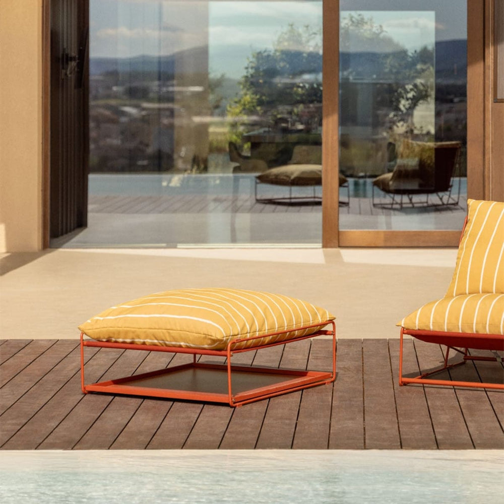 Outdoor pouffe-table COSMO, Honey yellow frame