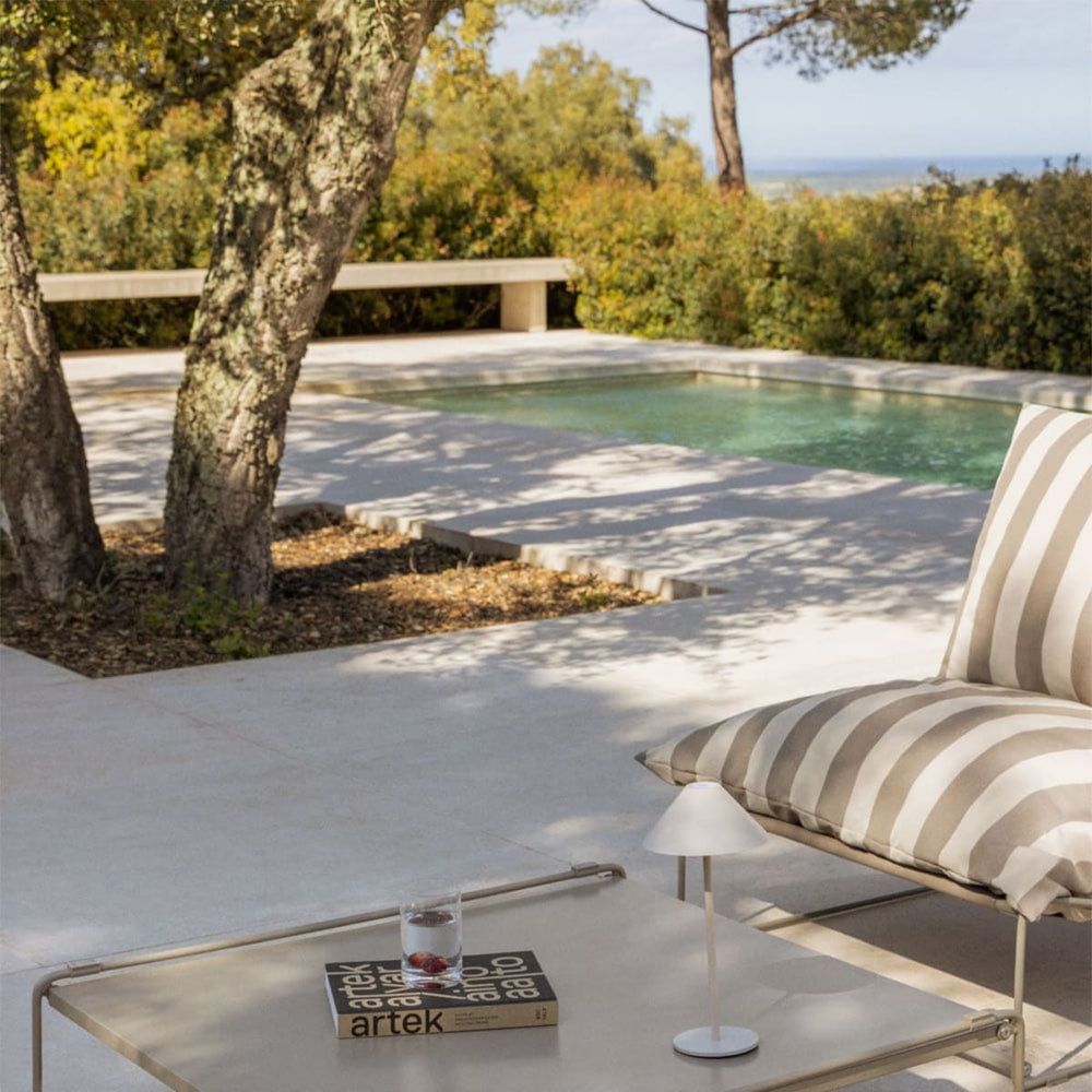 Outdoor table-ottoman COSMO, Cream sand mocha