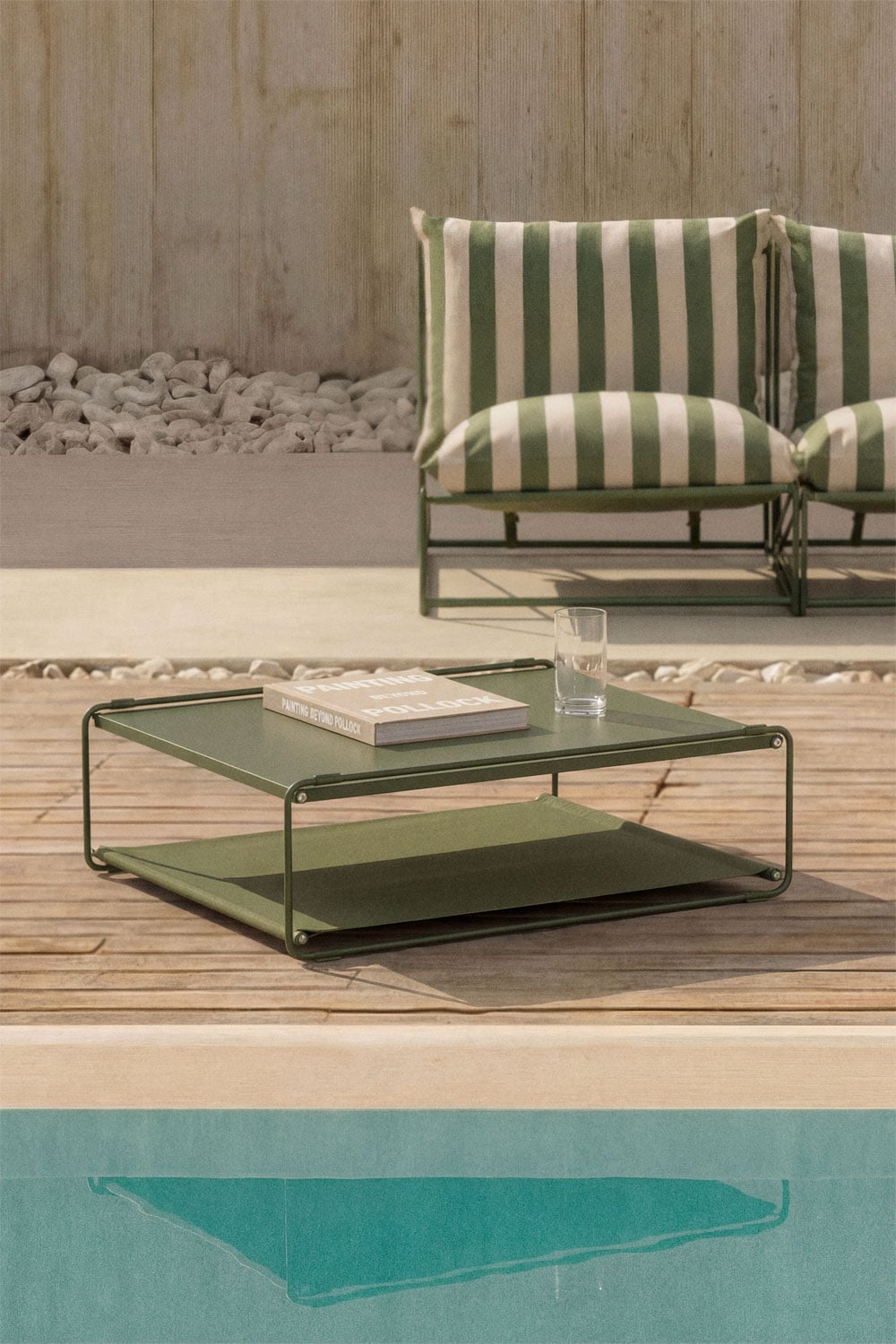Outdoor table-ottoman COSMO, Honey yellow frame