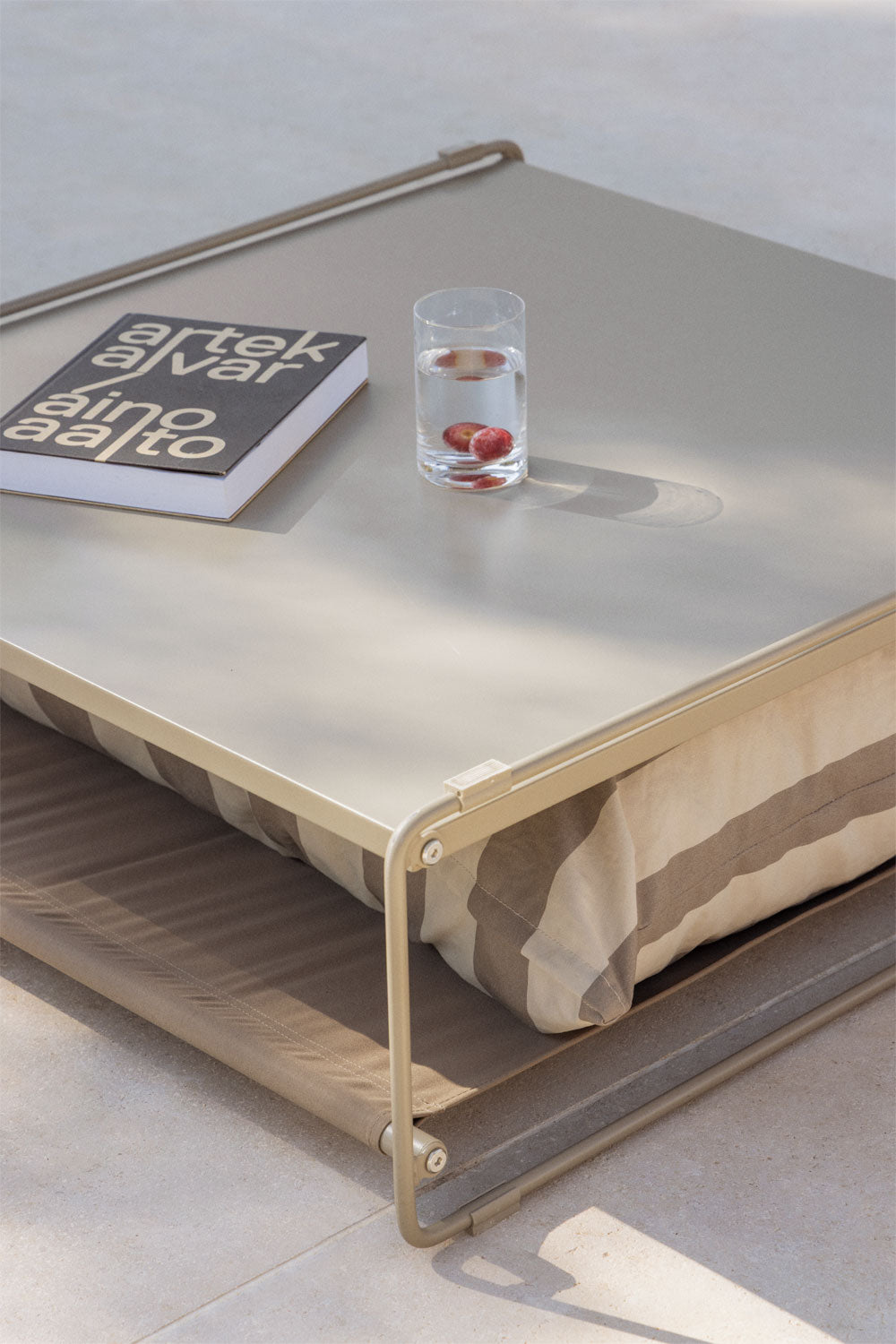 Outdoor table-ottoman COSMO, Cream sand mocha