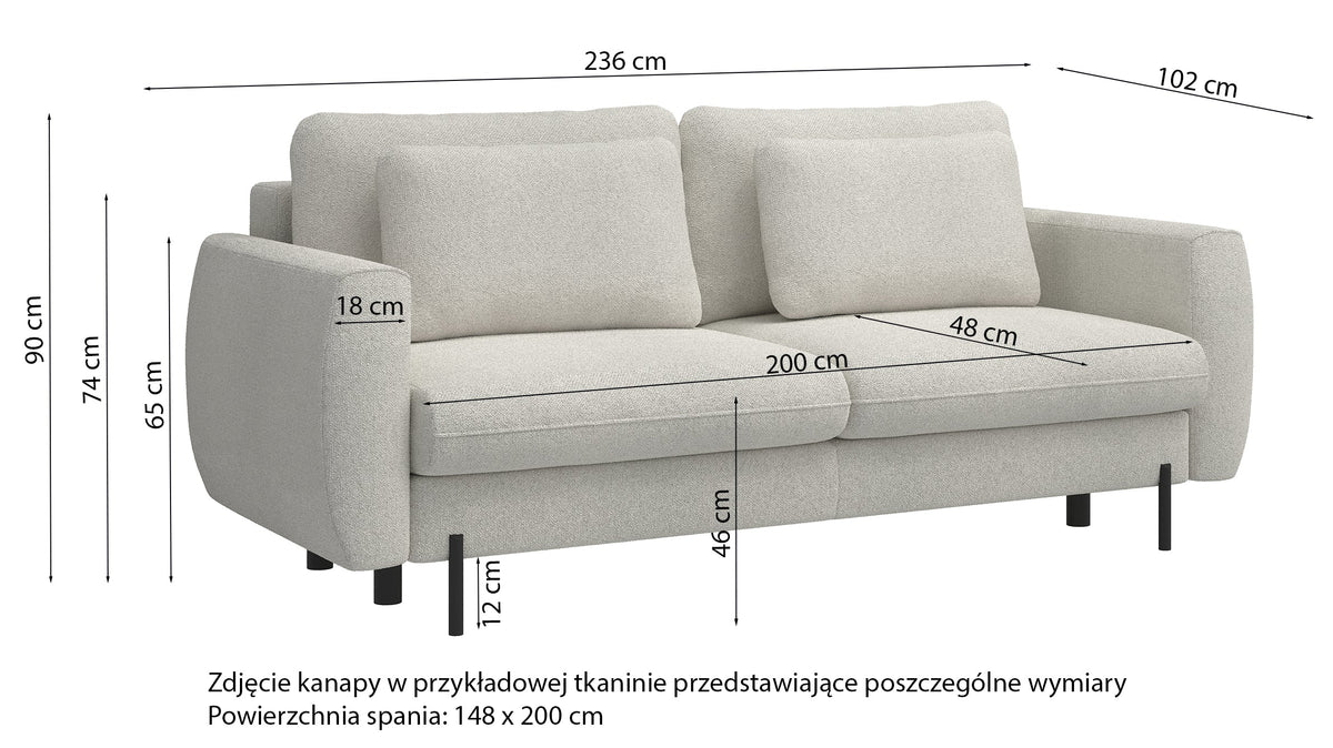 Sofos-lovos SEANE su komplektinėmis pagalvėlėmis