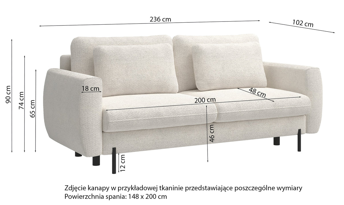 Sofos-lovos SEANE metalinių kojelių detalė