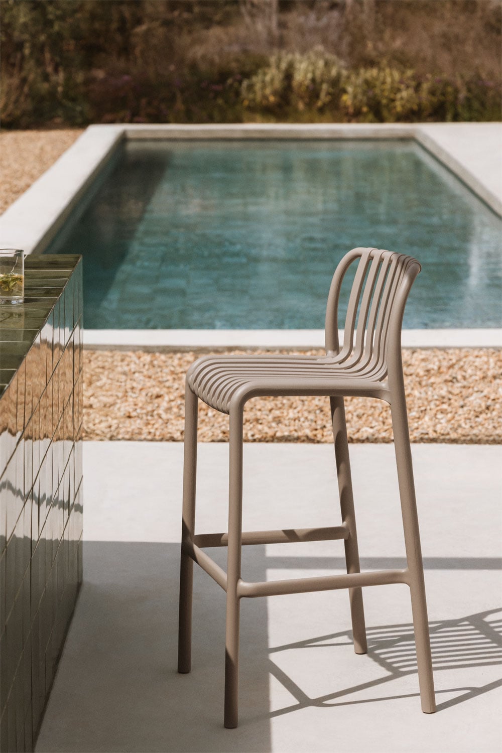 WENDELL high outdoor chair, mocha brown, 75 cm