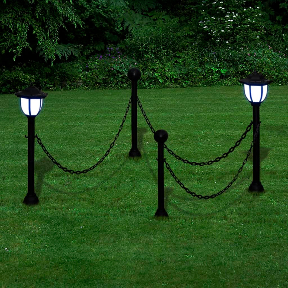 Aptvaras iš Grandinės su 2 LED Žibintais ir 2 Stulpais - Namų Idėja