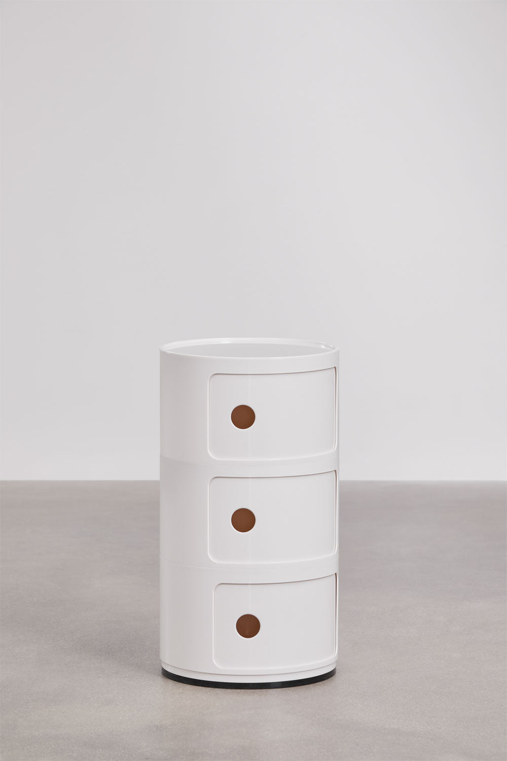 SARUORA Round Bedside Table, White
