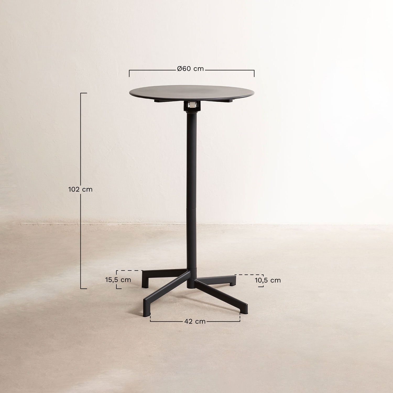 Round bar table ALTO, white