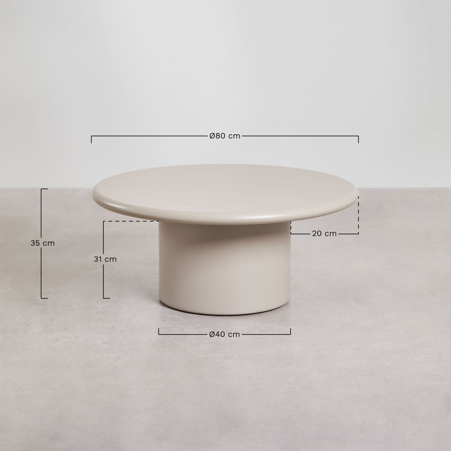 Round coffee table REDO, (Ø80 cm), dark brown